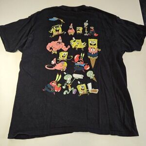 Spongebob Patrick Graphic‎ Black Nickelodeon Doublesided Tee Shirt Men's Size XL